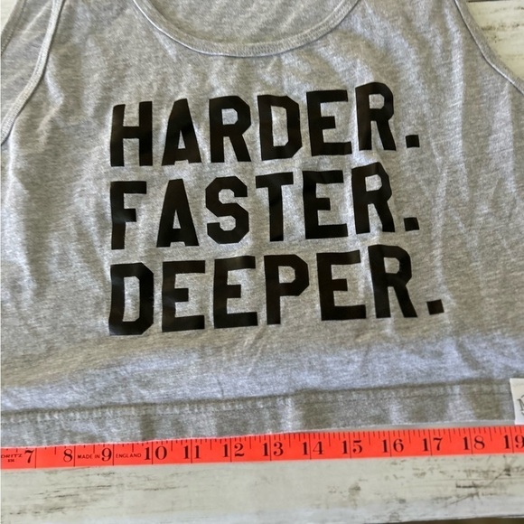 XL Men's Cropped tank top Harder Faster Deeper - Picture 5 of 7